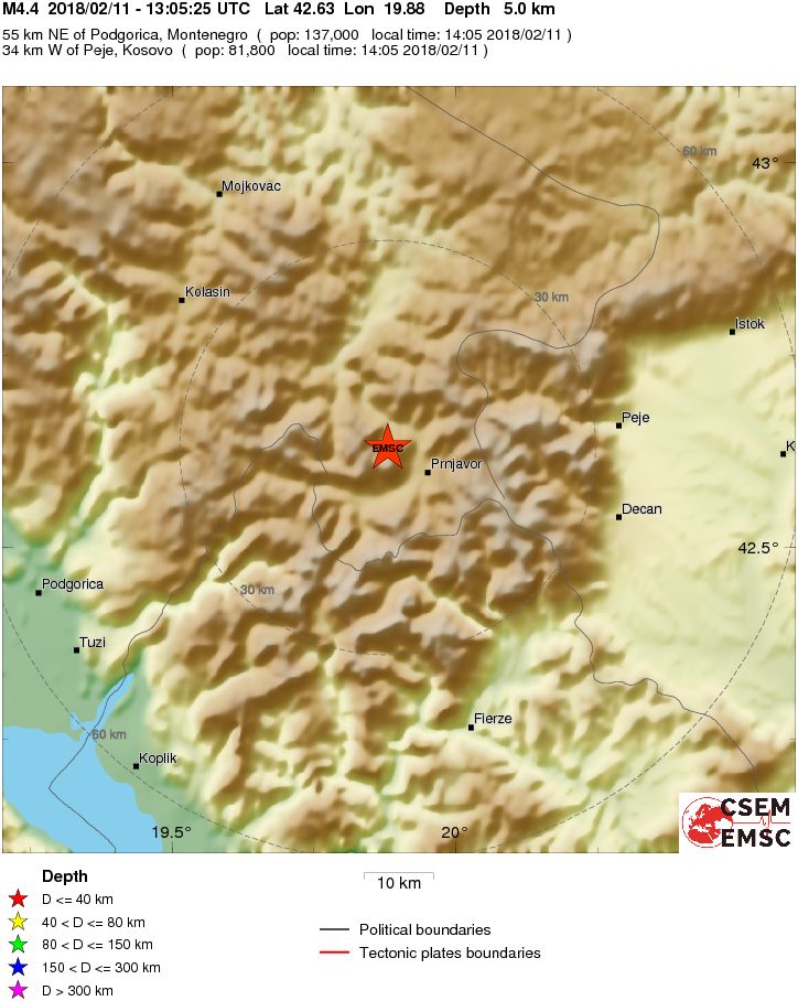 terremoto montenegro