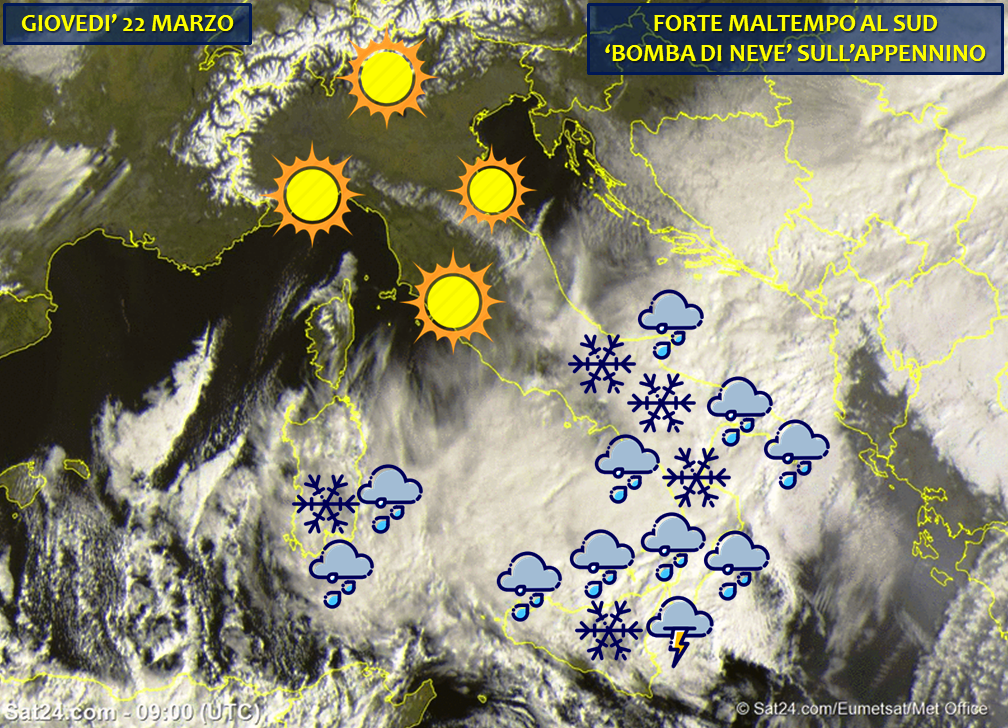 Allerta Meteo Giovedì 22 Marzo