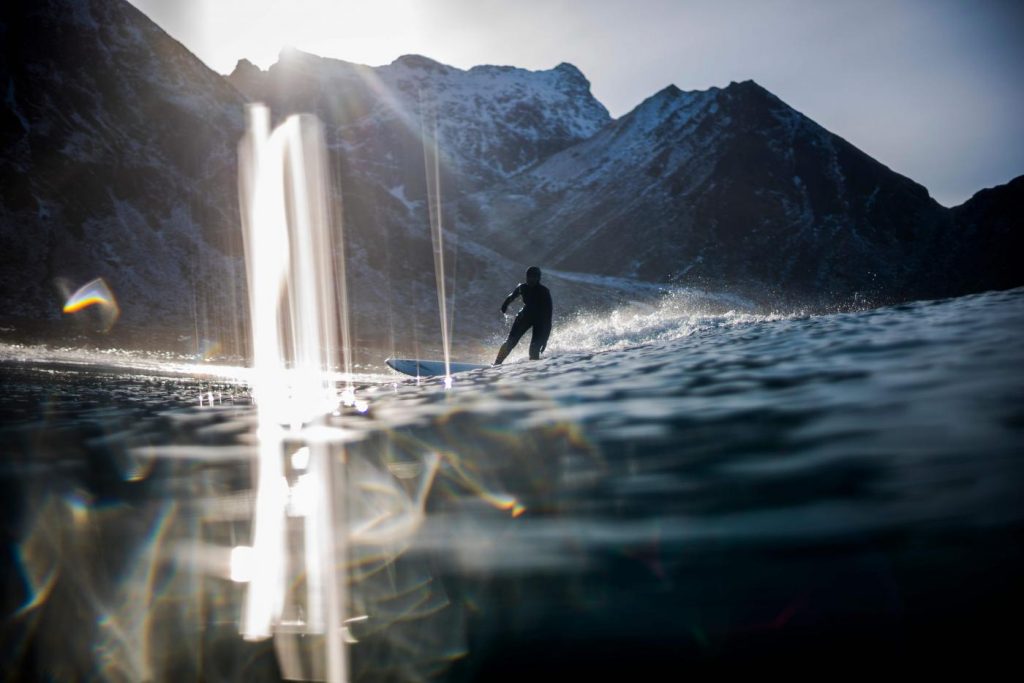 Norvegia surf Circolo Polare Artico