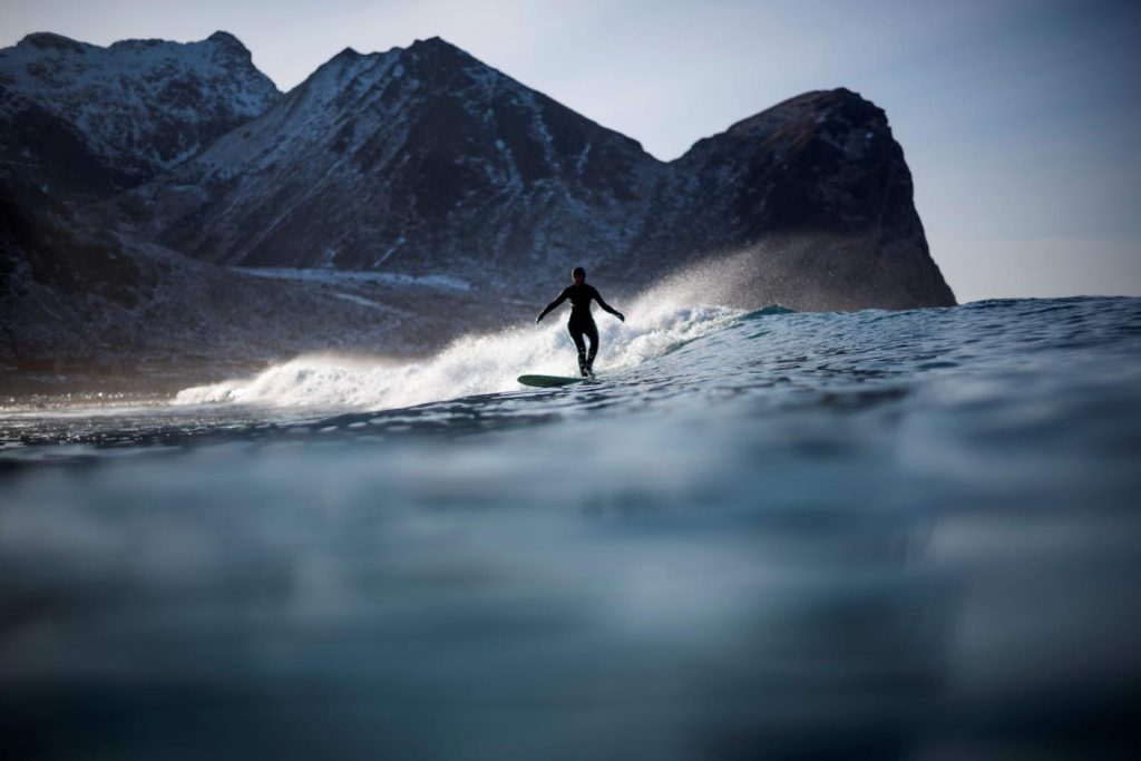 Norvegia surf Circolo Polare Artico