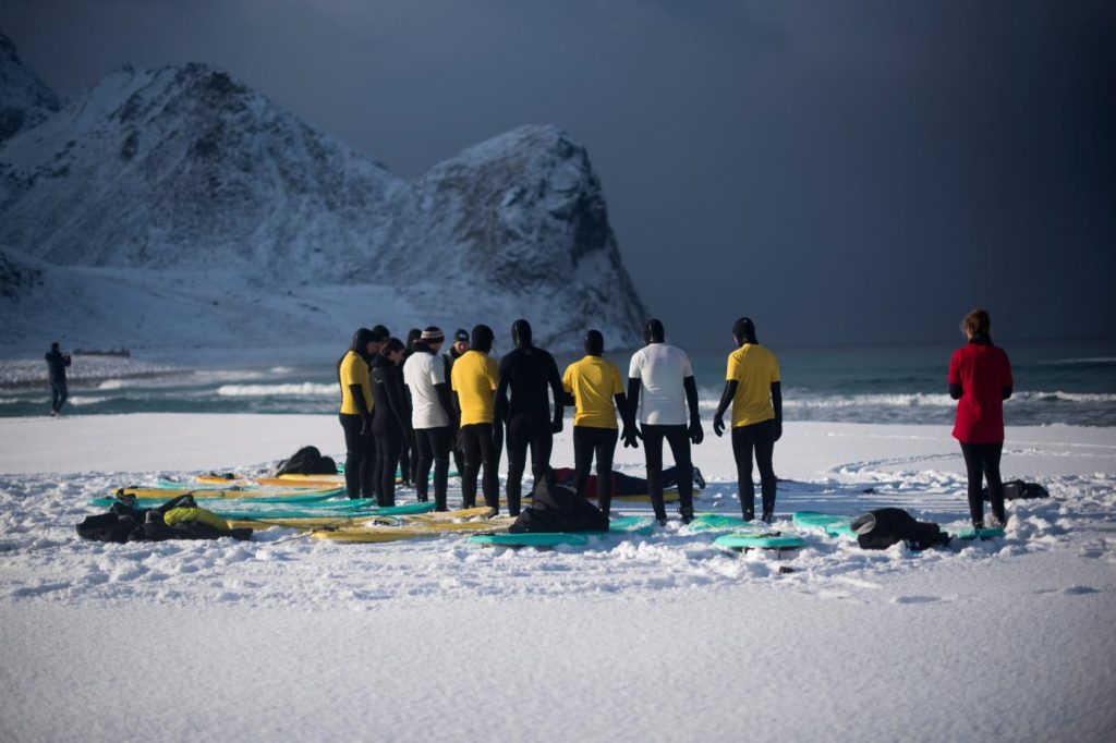 Norvegia surf Circolo Polare Artico
