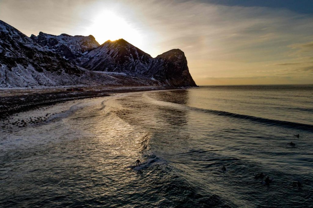 Norvegia surf Circolo Polare Artico
