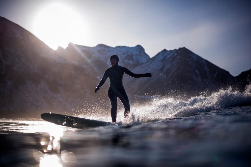 Norvegia surf Circolo Polare Artico