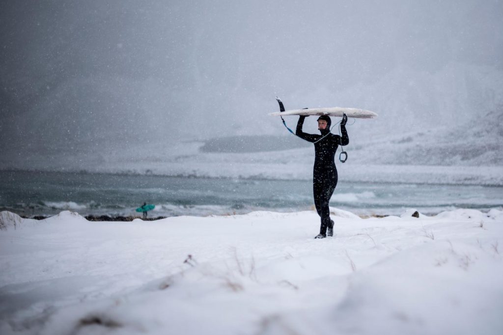 Norvegia surf Circolo Polare Artico