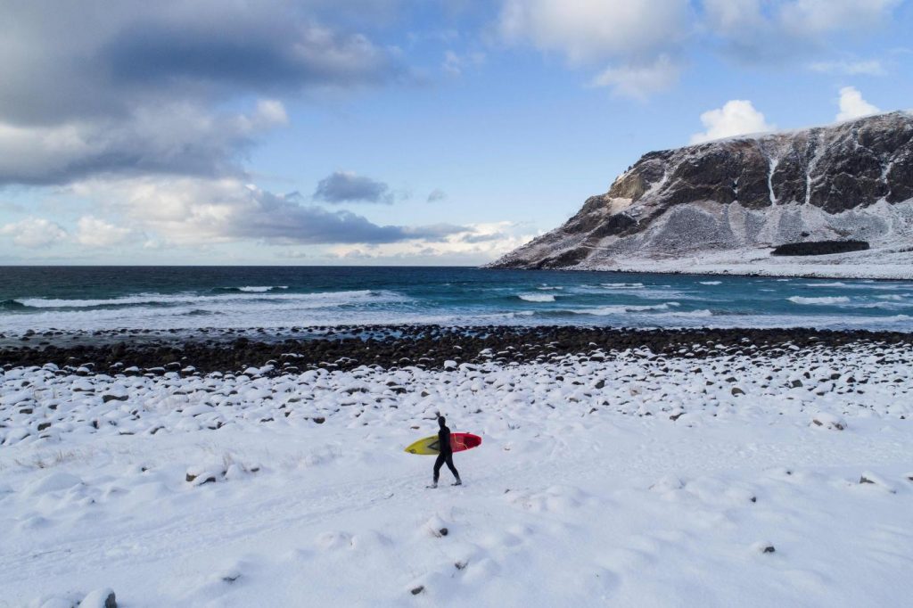 Norvegia surf Circolo Polare Artico