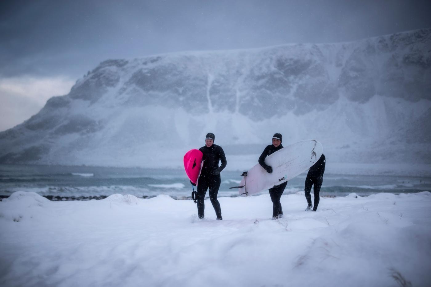 Norvegia surf Circolo Polare Artico