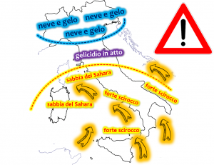 allerta meteo italia neve scirocco