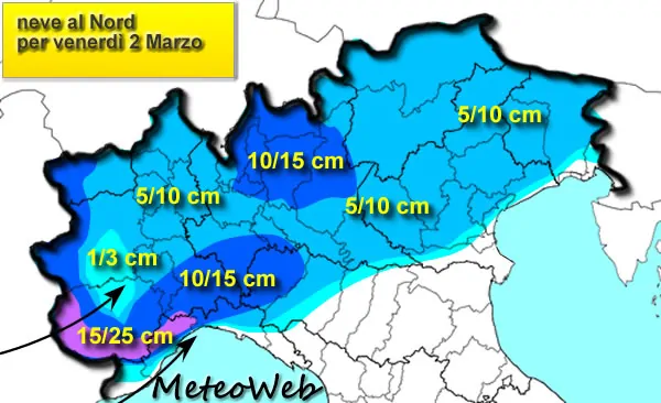 allerta meteo neve nord