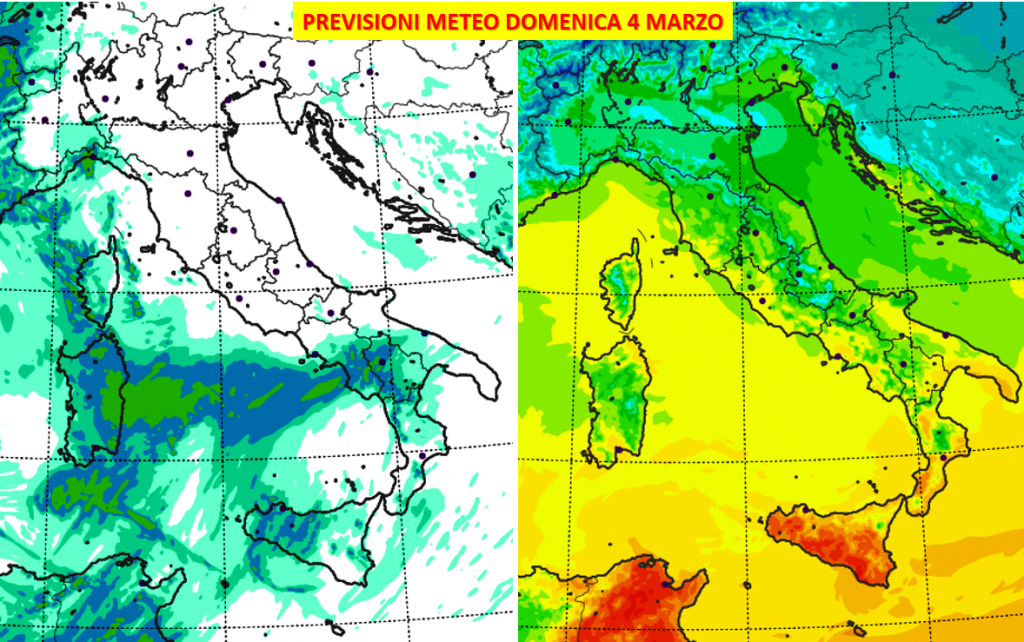 previsioni meteo domenica 4 marzo