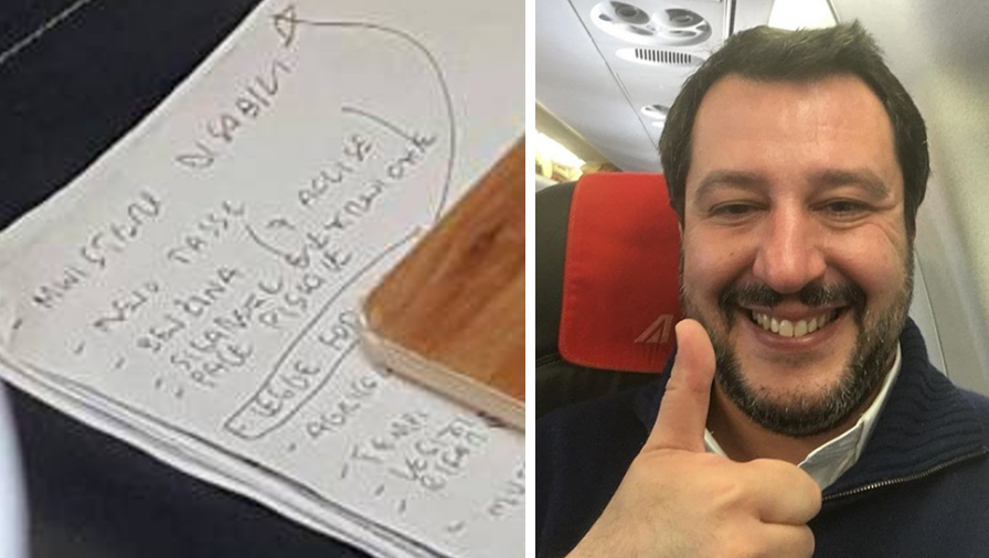 salvini foglio segreto