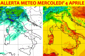 allerta meteo mercoledì 4 aprile 2018