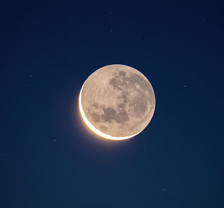 earthshine luna luce cinerea bagliore da vinci