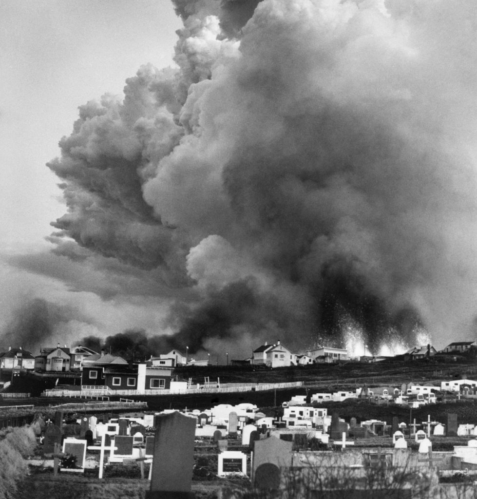 eruzione vulcano eldfell islanda 1973