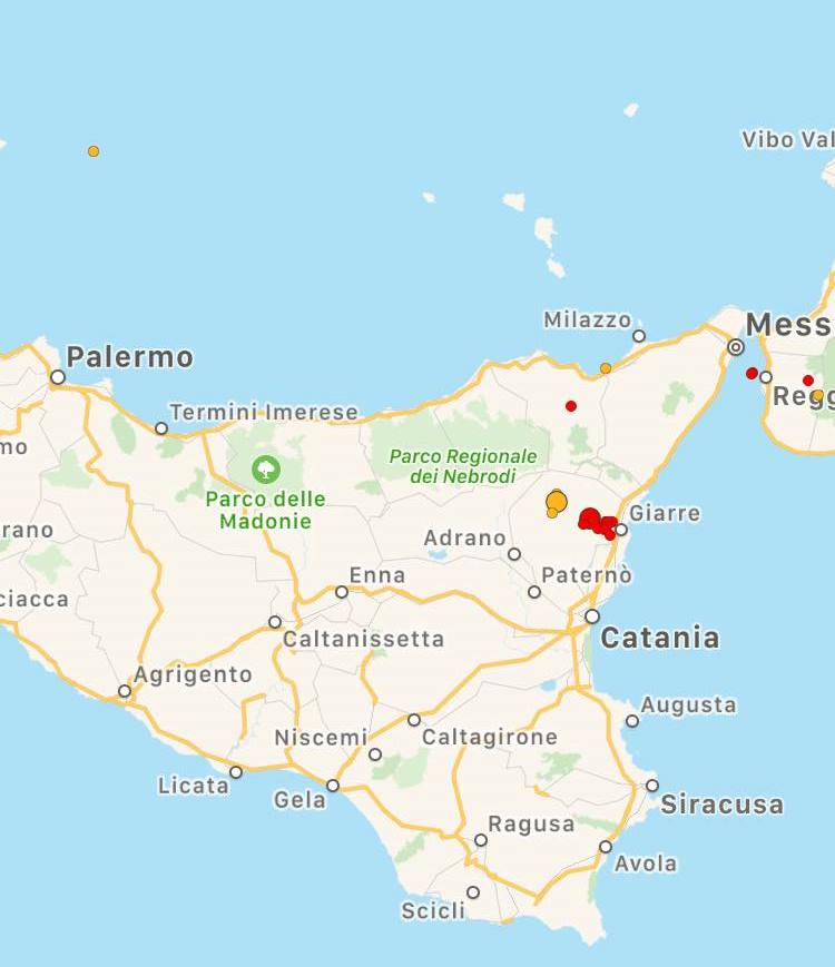 sciame sismico etna