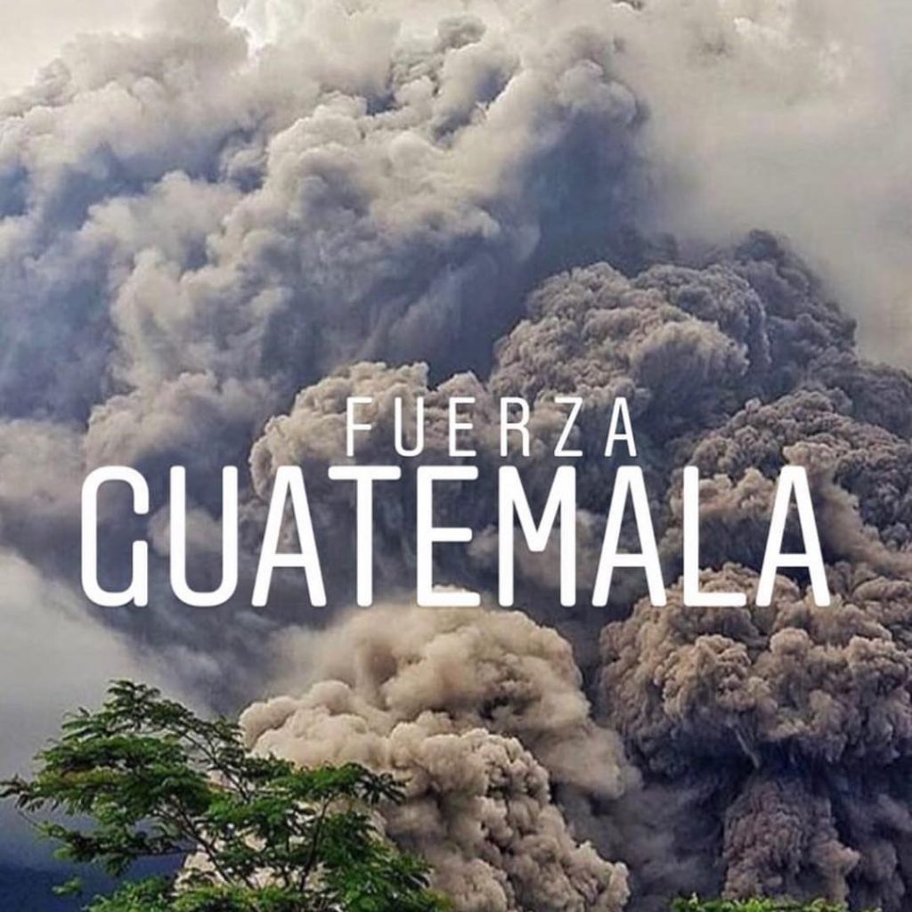 Eruzione volcan de fuego Guatemala