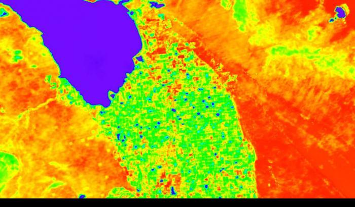 Una simulazione dei dati di ECOSTRESS