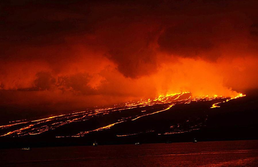 eruzione vulcano sierra negra galapagos