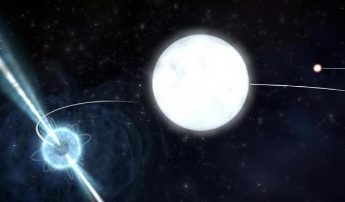 La pulsar e le due nane bianche