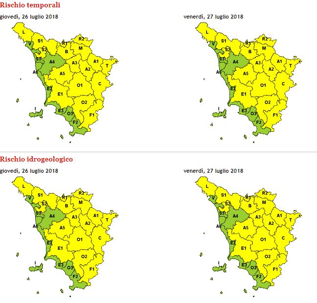 allerta meteo toscana