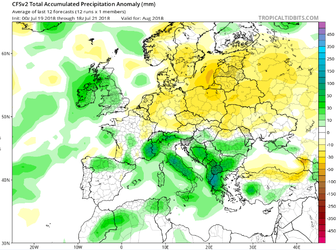 previsioni meteo agosto 2018 europa