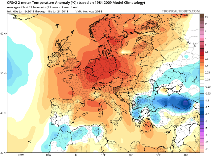 previsioni meteo agosto 2018 europa