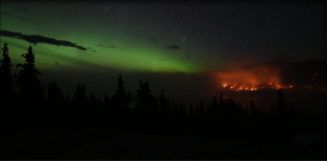 aurora boreale incendio canada