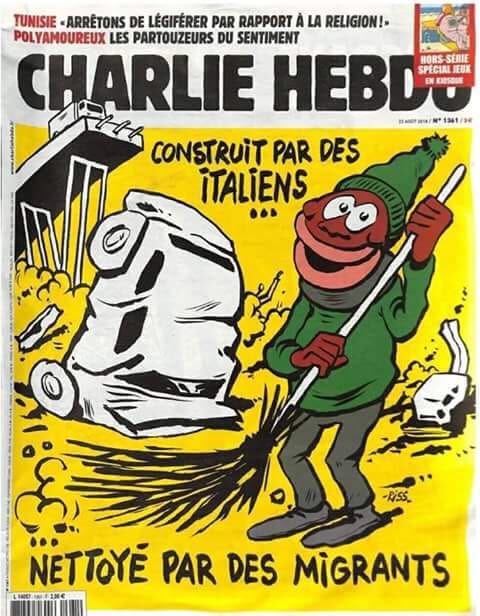 crollo ponte genova migranti charlie hebdo