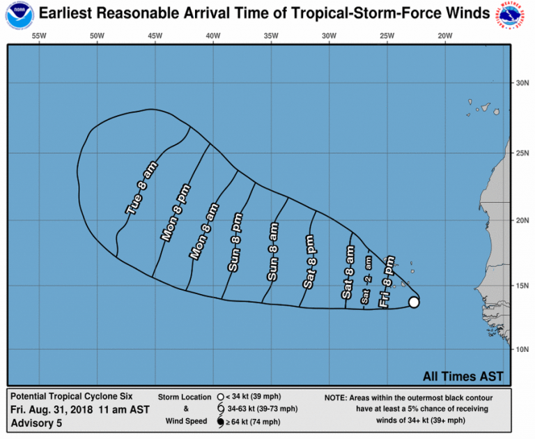 potenziale ciclone tropicale n°6 atlantico