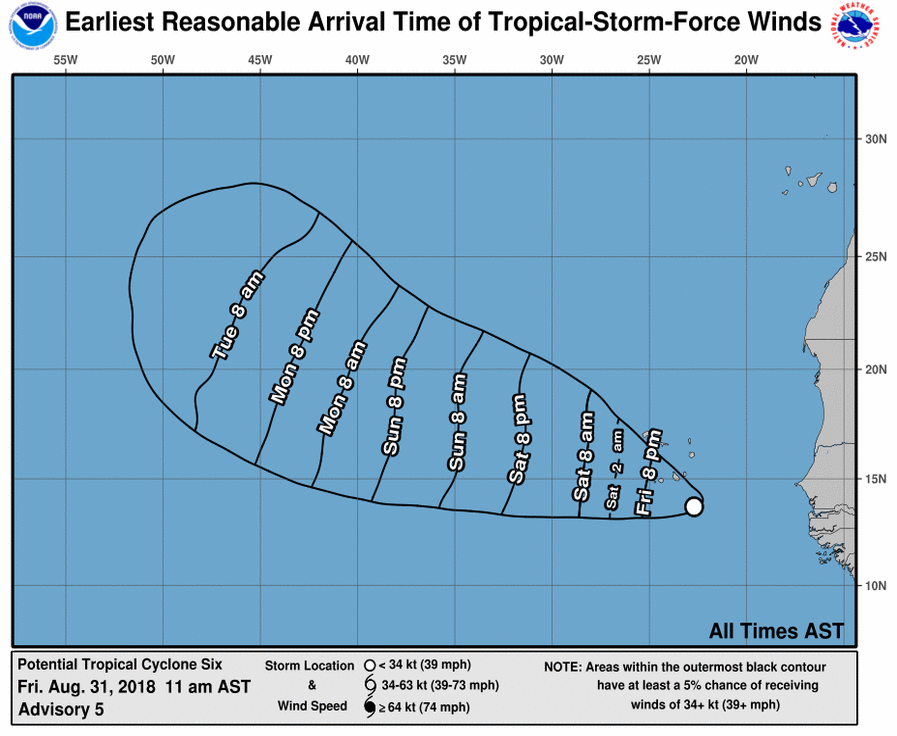 potenziale ciclone tropicale n°6 atlantico