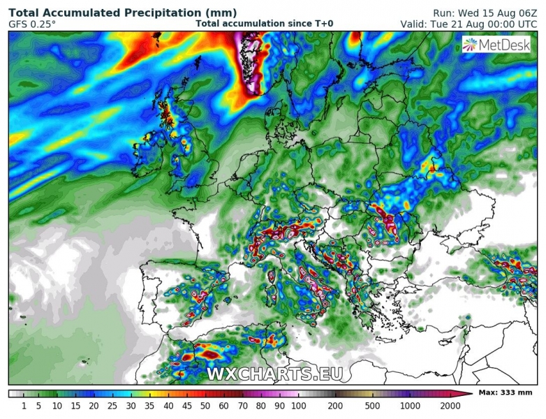 previsioni meteo europa 16-21 agosto