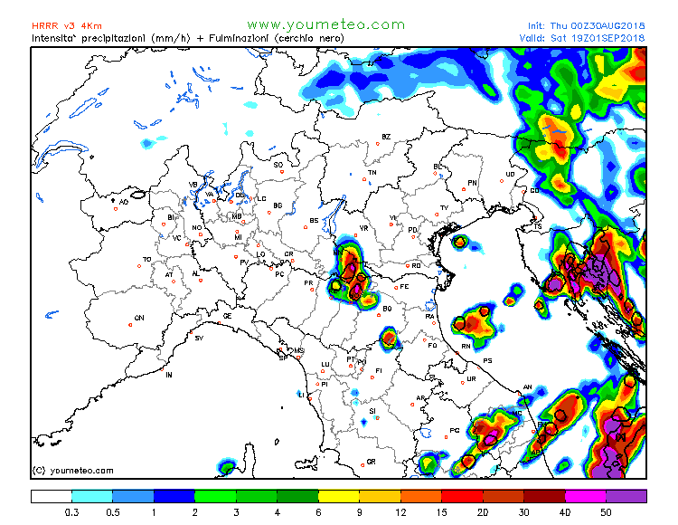 previsioni meteo maltempo nord italia 1 settembre precipitazioni