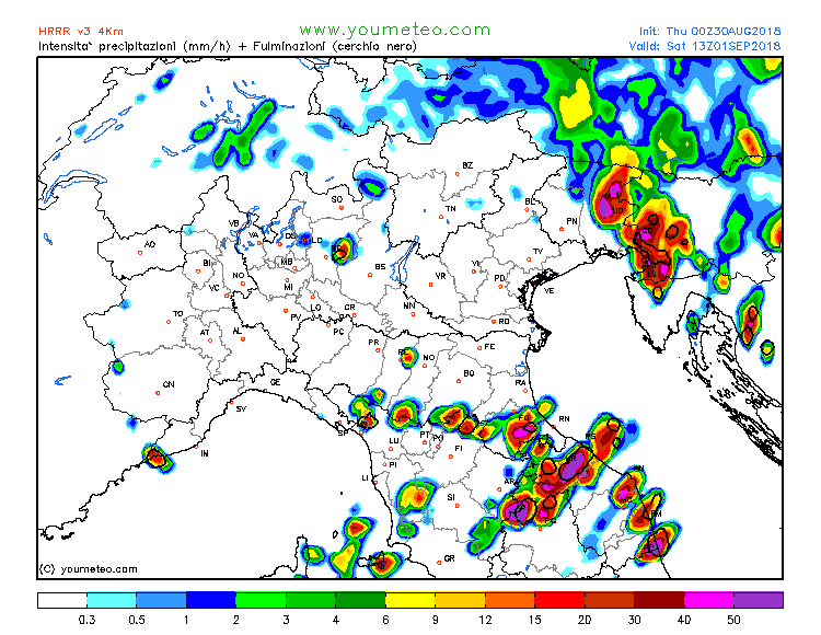 previsioni meteo maltempo nord italia 1 settembre precipitazioni