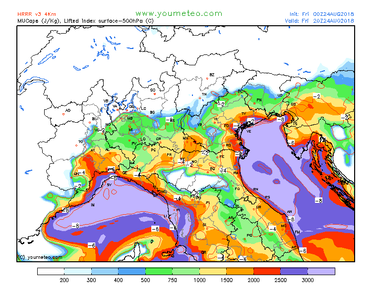 previsioni meteo maltempo nord italia 24 agosto