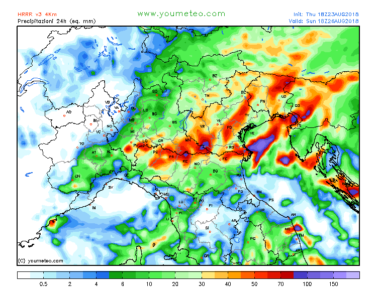 previsioni meteo maltempo nord italia 26 agosto 2