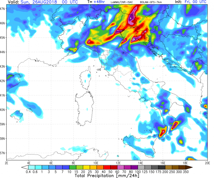 previsioni meteo maltempo nord italia 26 agosto pioggia 2
