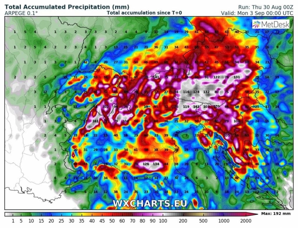 previsioni meteo maltempo nord italia 3 settembre precipitazioni totali
