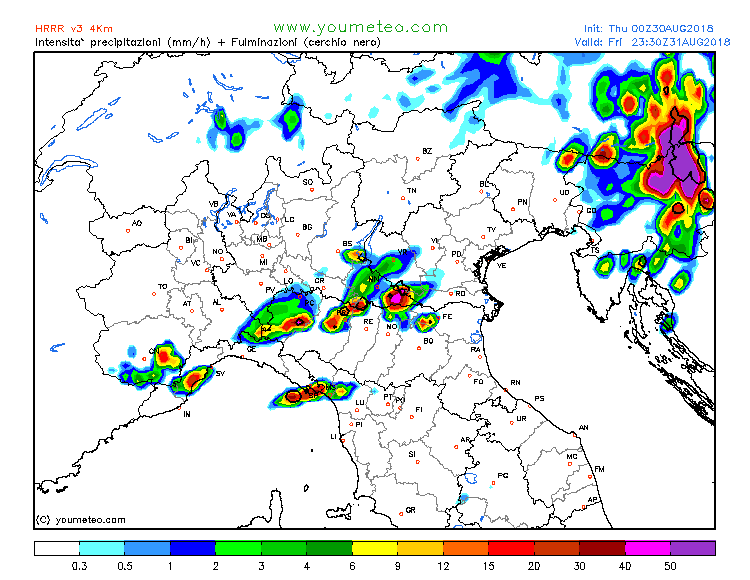 previsioni meteo maltempo nord italia 31 agosto precipitazioni
