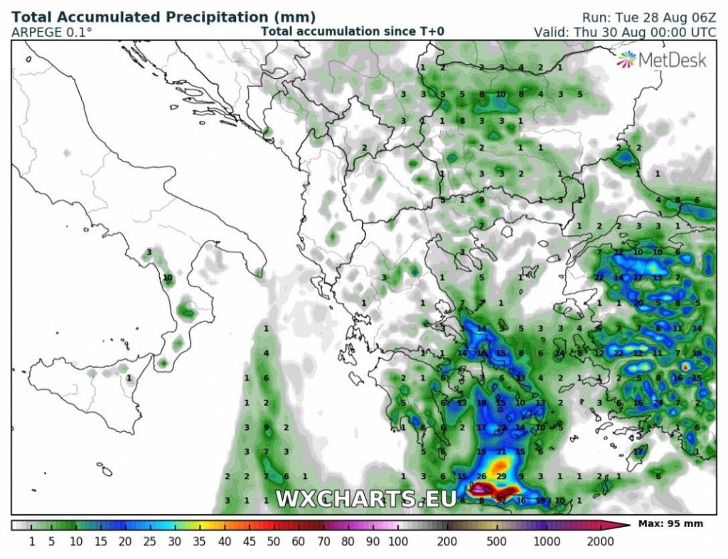 previsioni meteo mediterraneo 30 agosto precipitazioni