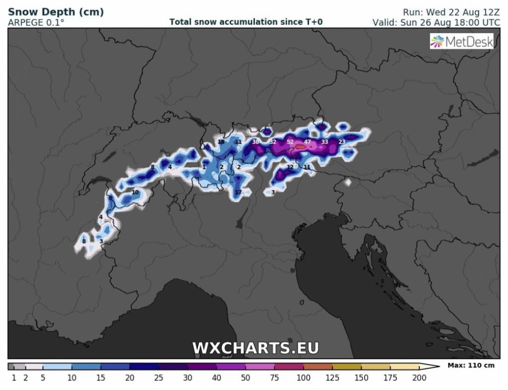 previsioni neve alpi