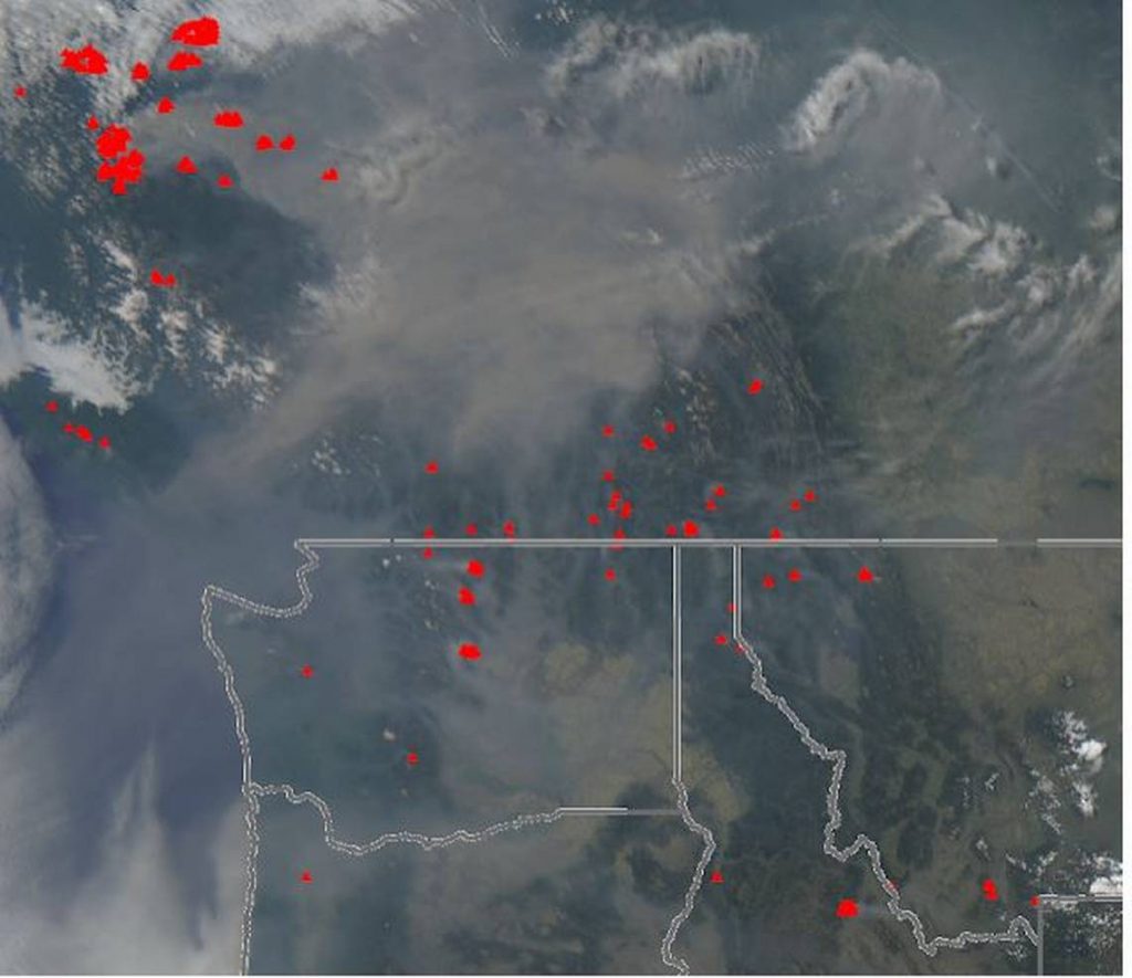 qualità aria incendi nord-ovest USA