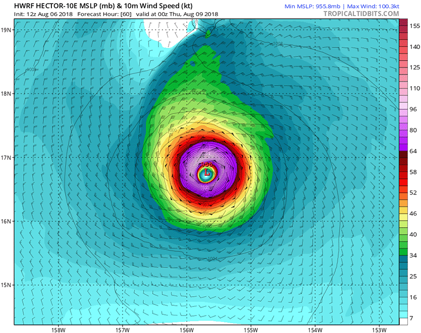 uragano hector hawaii