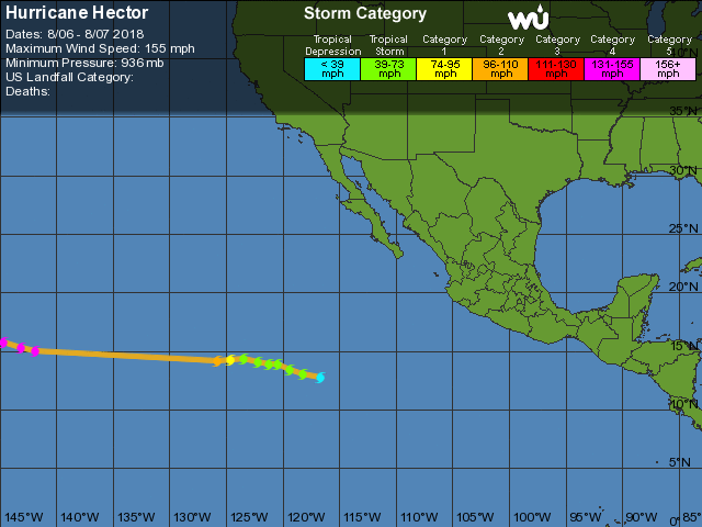 uragano hector hawaii