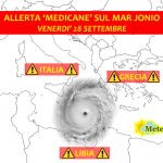 Allerta Meteo, cresce l’allarme “Medicane” per Venerdì 28 Settembre sul mar Jonio: Italia, Grecia e Libia ad alto rischio