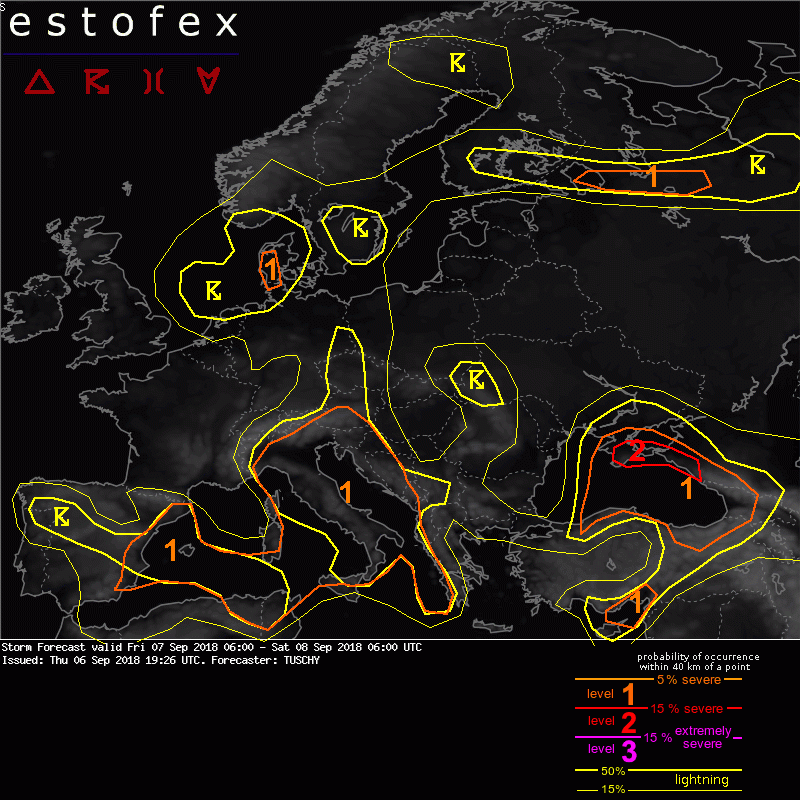 allerta meteo estofex 7-8 settembre