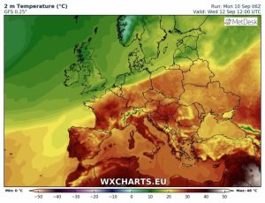 caldo europa temperature 12 settembre