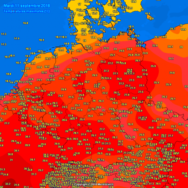 caldo europa temperature germania 11 settembre
