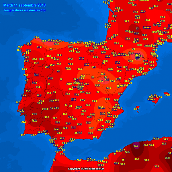 caldo europa temperature penisola iberica 11 settembre