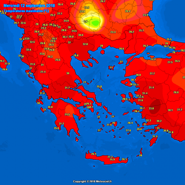 caldo europa temperature sud-est 12 settembre