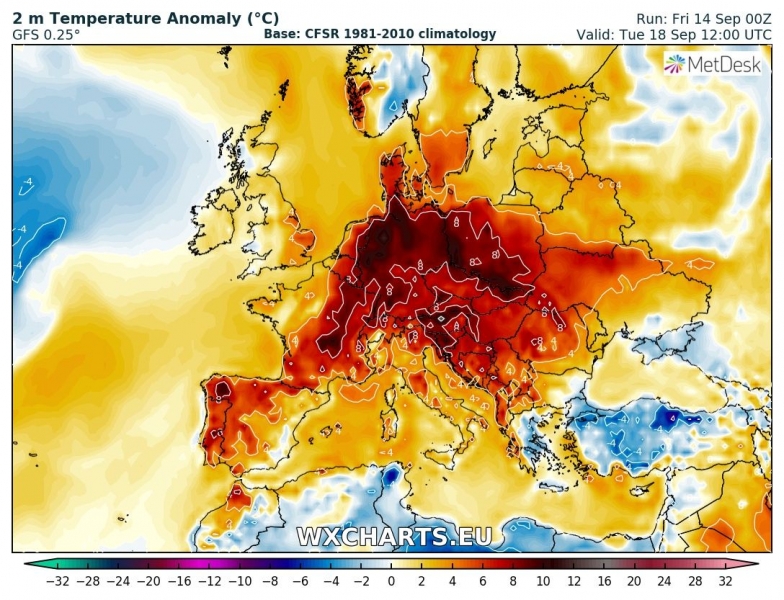previsioni meteo caldo europa 18 settembre anomalia termica 3