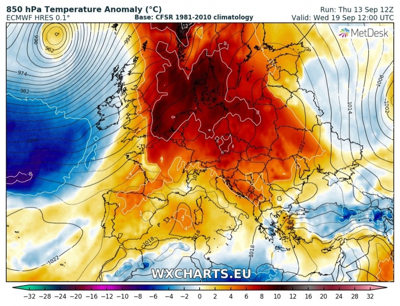previsioni meteo caldo europa 19 settembre anomalia termica 2